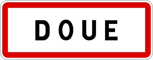Panneau entrée ville agglomération Doue / Town entrance sign Doue