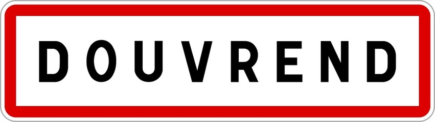 Panneau entrée ville agglomération Douvrend / Town entrance sign Douvrend