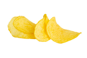 Potato chips isolated on white background