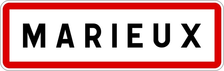 Panneau entrée ville agglomération Marieux / Town entrance sign Marieux