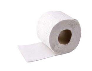 Simple toilet paper on white background