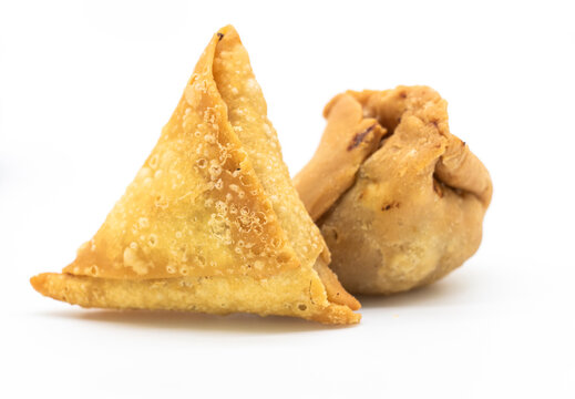 spicy Samosa and vegetables singara isolated on white background