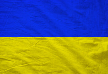 Ukraine flag with fabric texture