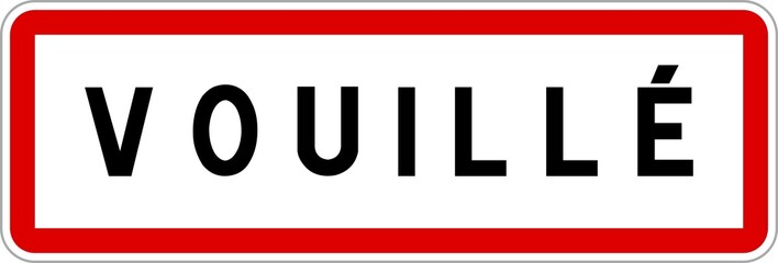 Panneau entrée ville agglomération Vouillé / Town entrance sign Vouillé