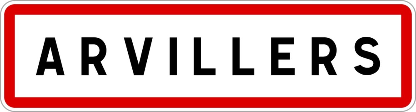 Panneau entrée ville agglomération Arvillers / Town entrance sign Arvillers