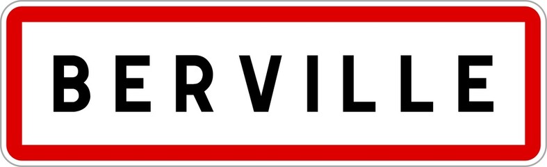 Panneau entrée ville agglomération Berville / Town entrance sign Berville