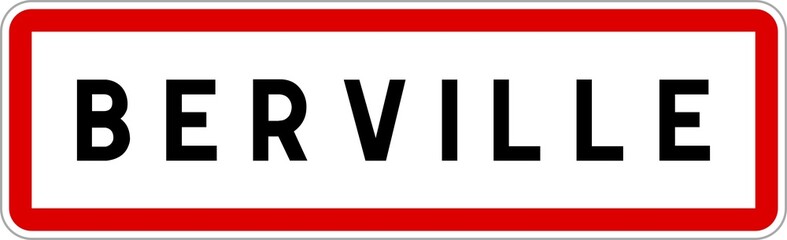 Panneau entrée ville agglomération Berville / Town entrance sign Berville