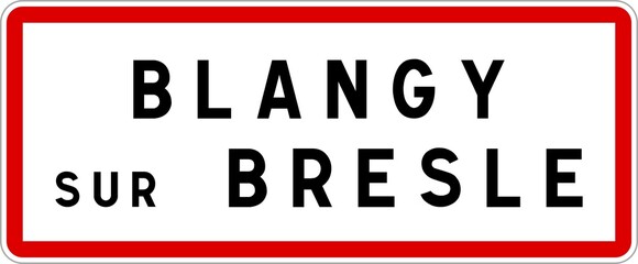 Panneau entrée ville agglomération Blangy-sur-Bresle / Town entrance sign Blangy-sur-Bresle