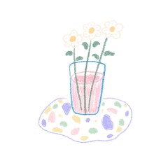 flowers with pastel mat 