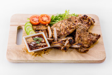 Thai Grilled Pork Neck with Spicy Dipping Sauce