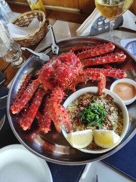 Plat de crabe royal, Terre de Feu, Patagonie, Ushuaia
