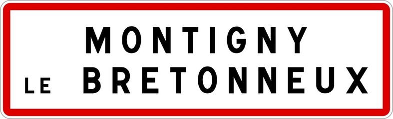 Panneau entrée ville agglomération Montigny-le-Bretonneux / Town entrance sign Montigny-le-Bretonneux