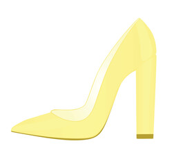 Yellow platform shoe. vector illustration