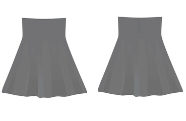 Grey mini skirt. vector illustration