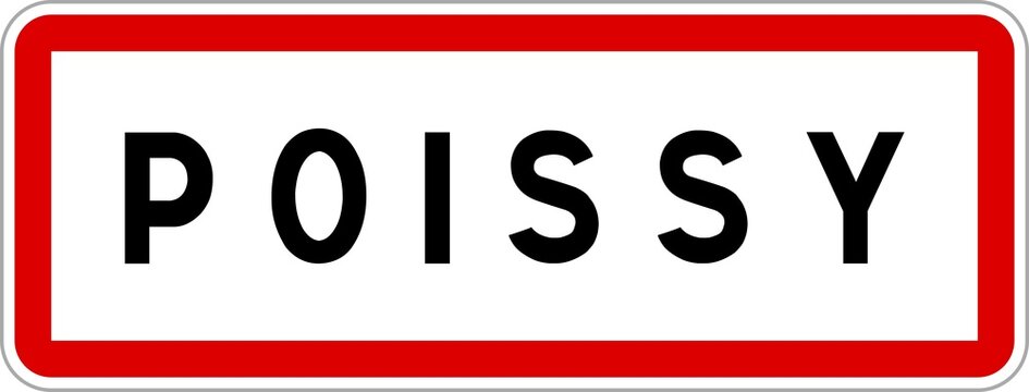 Panneau entr&eacute;e ville agglom&eacute;ration Poissy / Town entrance sign Poissy
