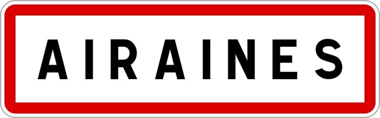 Panneau entrée ville agglomération Airaines / Town entrance sign Airaines