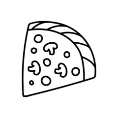Pizza icon. Hand drawn vector illustration.