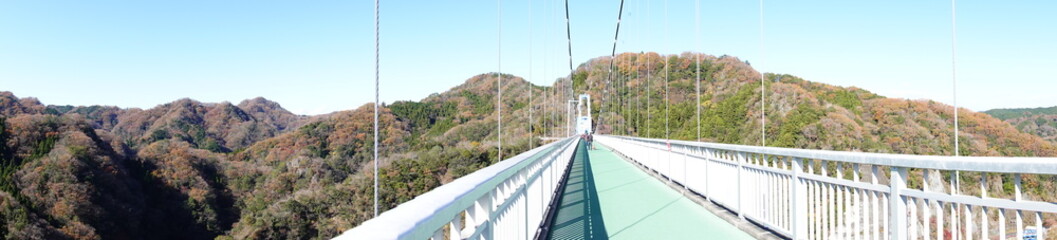 茨城県・竜神大吊橋の鉄塔(パノラマ)　5812