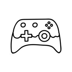 Game controller icon. Hand drawn vector illustration.