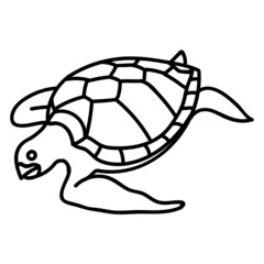 Sea turtle icon. Hand drawn vector illustration.