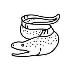 Moray eel icon. Hand drawn vector illustration.