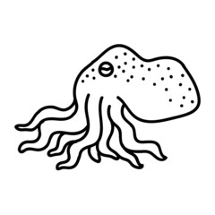 Octopus icon. Hand drawn vector illustration.