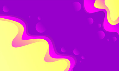 banner flat design with purple background and yellow color fluid pattern. used for website design, posters, flyers