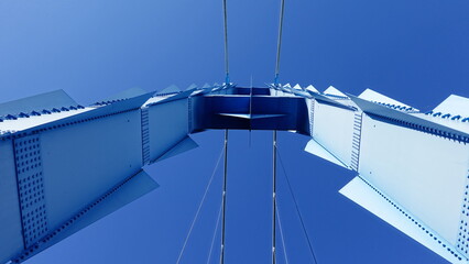 日本最大級の吊り橋の茨城県・竜神大吊橋の鉄塔　5987