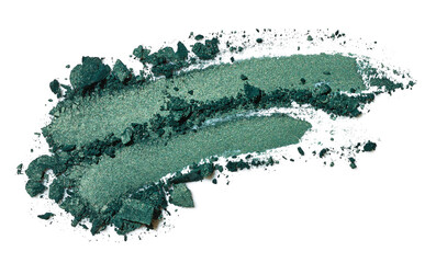 Emerald green eye shadow stroke isolated on white background - obrazy, fototapety, plakaty
