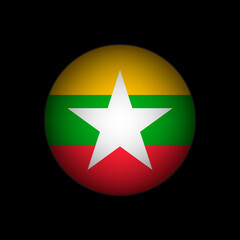 Country Myanmar. Myanmar flag. Vector illustration.