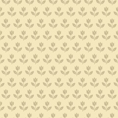 colorful simple vector pixel art beige seamless pattern of abstract blooming tulip flower