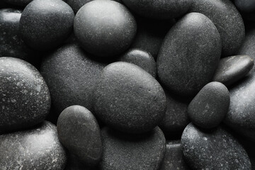 Plakat Many different stones as background, top view