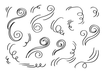 doodle wind illustration vector hand drawn style isolated on white background.