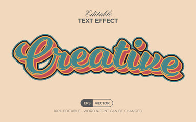 Creative text effect vintage style. Editable text effect.