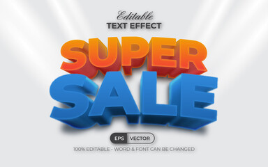 Super sale text effect style. Editable text effect.