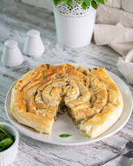 Homemade Spinach and Feta Spanakopita Swirl Ready to Eat