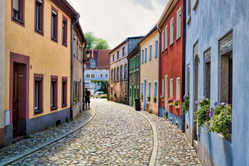 bischofswerda, deutschland - schmale strasse in der altstadt