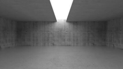 Abstract empty concrete interior, 3d render