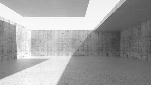 Abstract empty modern concrete 3d room interior
