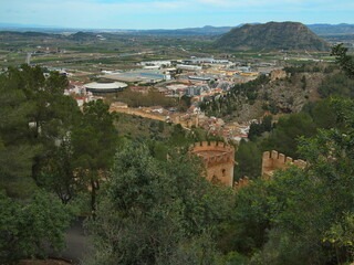 Fototapeta na wymiar View of Xativa from the Castell de Xativa,Xativa,Province Valencia,Spain,Europe 