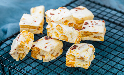 Gourmet Nougat dessert photography
