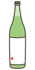 一升瓶　酒のかわいいイラスト