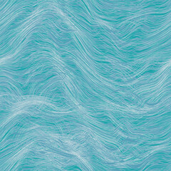 Seamless background with abstract sea waves in blue and white colors