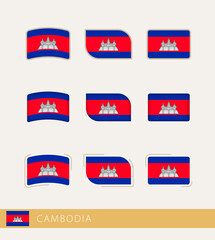 Vector flags of Cambodia, collection of Cambodia flags.