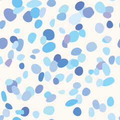 Blue scattered print, random shapes abstract repeat