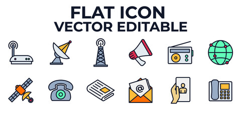 Communication set icon symbol template for graphic and web design collection logo vector illustration
