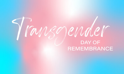The transgender pride flag blurred gradient background - light blue, pink and white pride flag. Transgender Day of Remembrance vector banner template design for greeting card, flyer. - obrazy, fototapety, plakaty