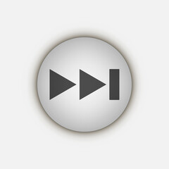 Grey rewind button, flat design style