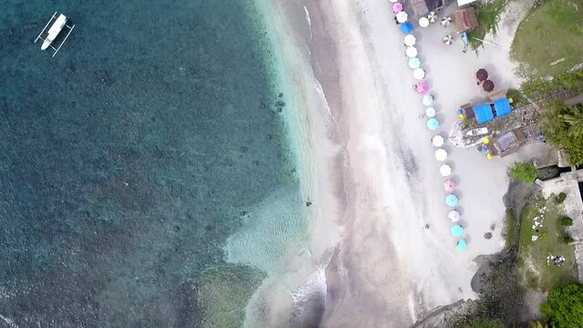 Fantastic aerial view panorama curve flight drone shot Nusa Penida is a incredible place for visit in Indonesia the eyes of travelers have a view amazing natural landscape Cinematic by Philipp Marnitz
