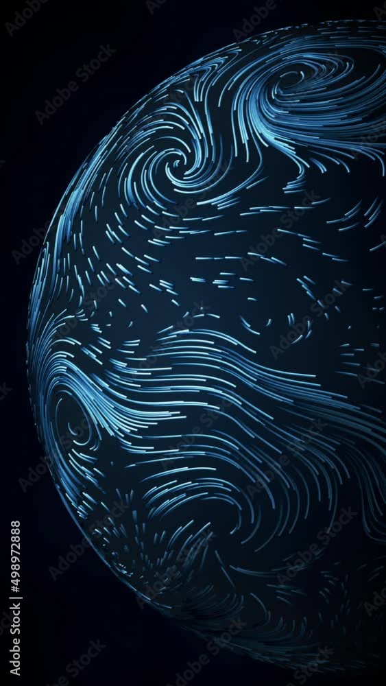 Aufkleber wave pattern with flowing curl lines, 3d rendering.